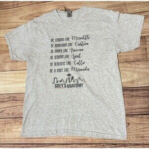 Grey's Anatomy Cast Meredith Arizona April Miranda T-Shirt Gray Size Large L